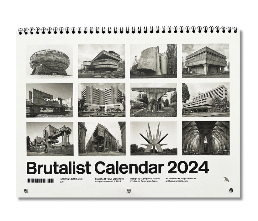 Brutalist Calendar 2024 Monthly calendar with photographs of