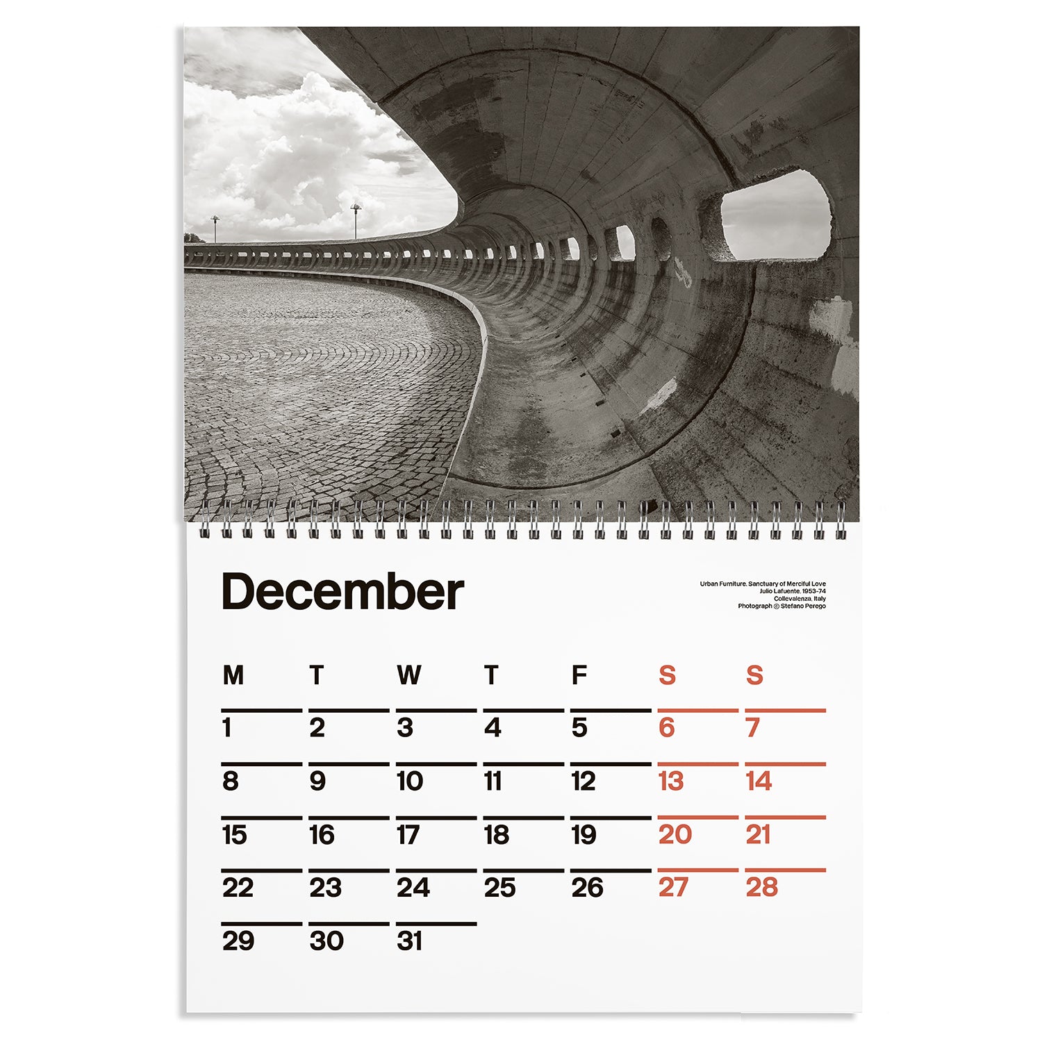 Brutalist Calendar 2024 Monthly calendar with photographs of