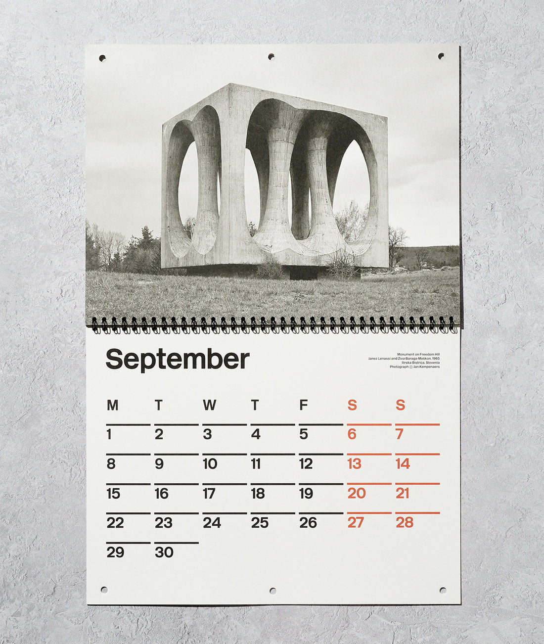 Brutalist Calendar Monthly calendar with photographs of Brutalist