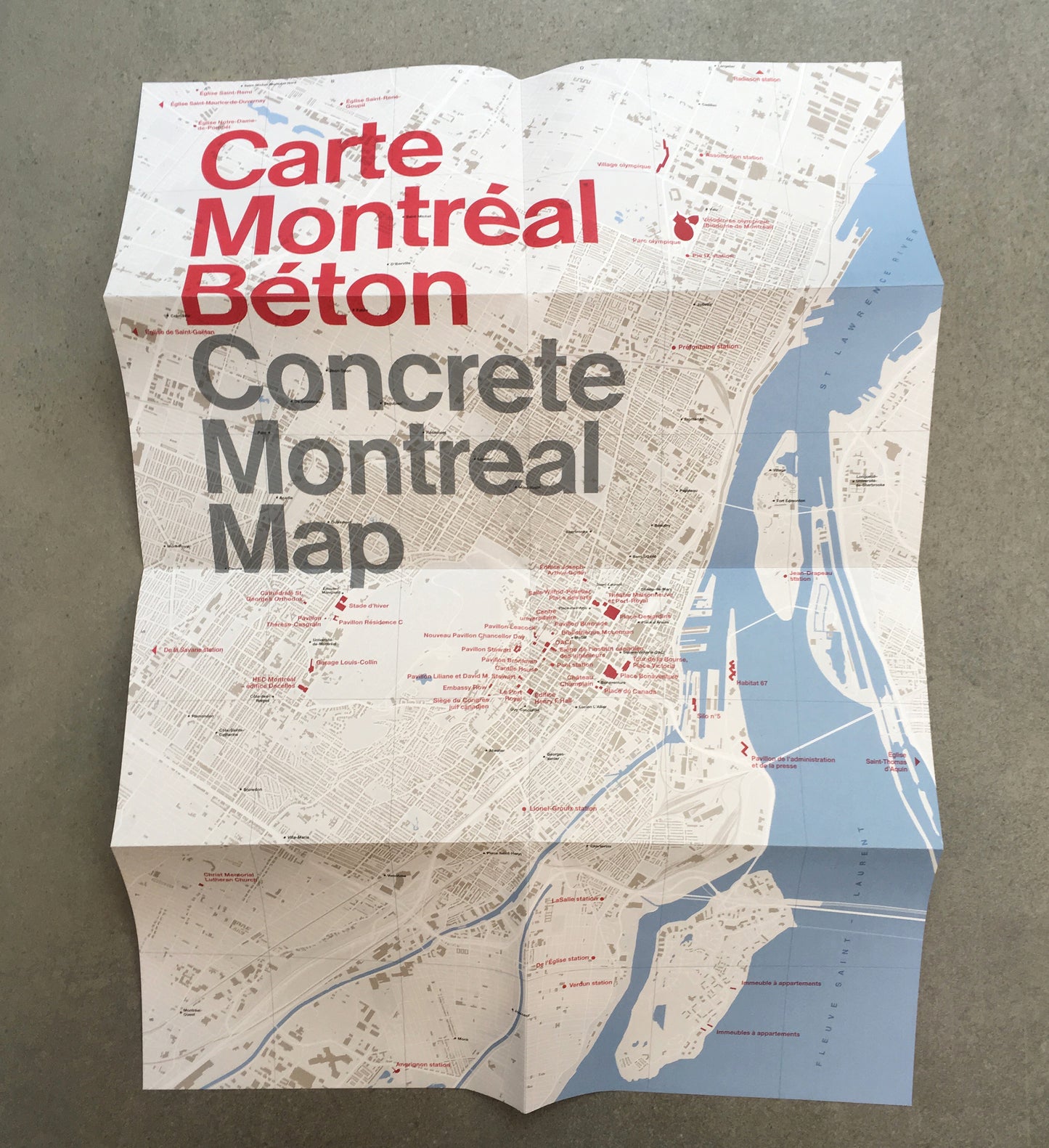 Concrete Montreal Map / Carte Montréal Béton