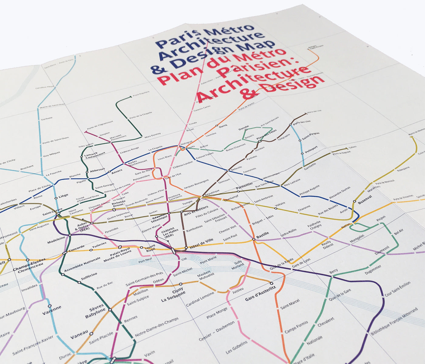 Paris Metro Architecture & Design Map / Plan du Métro Parisien : Architecture & Design