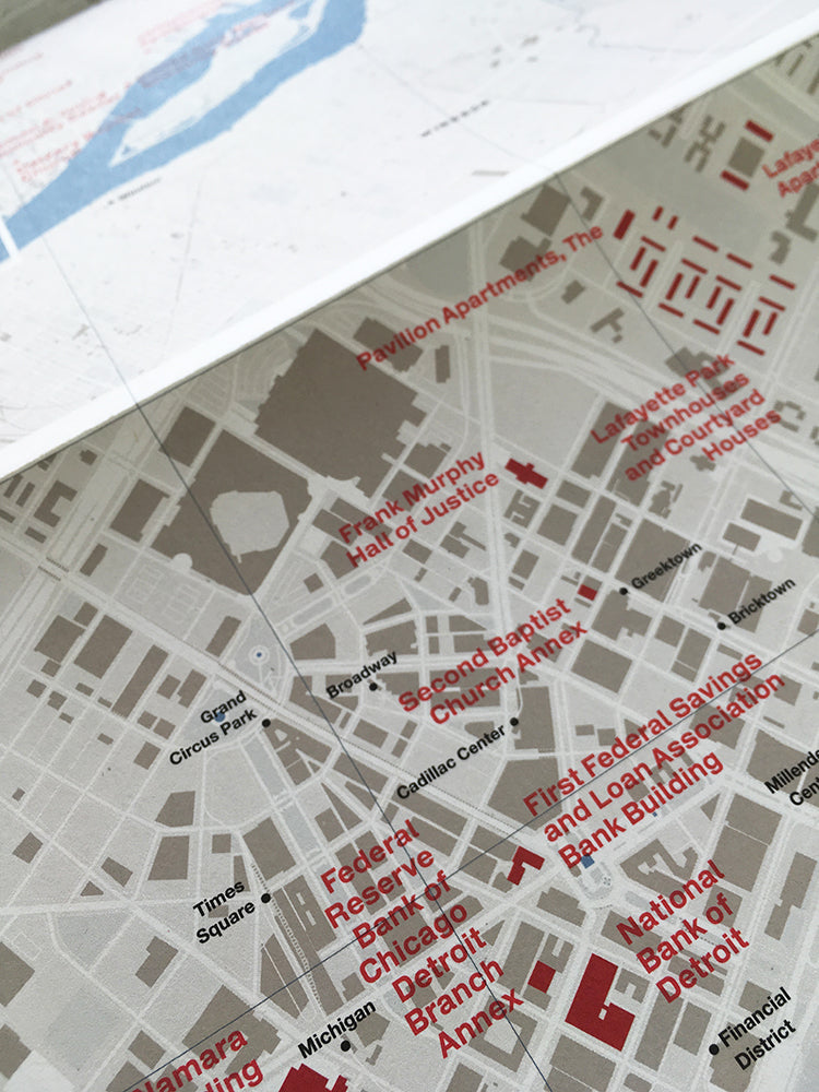Modernist Detroit Map